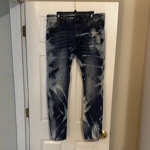 Akoo Black and White Distressed Skinny Jeans